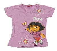 Růžovofialové tričko s Dorou TV MANIA