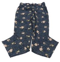 Tmavomodré puntíkaté lehké kalhoty s růžemi name it.