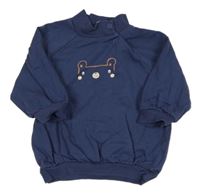 Tmavomodrá oversize mikina s medvídkem a nápisy George