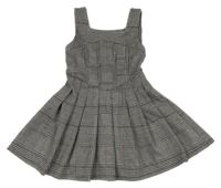 Černo-světlešedo-vínové kostkované vzorované šaty Matalan