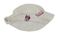 Bílý plátěný klobouk s Minnie a barevnými srdíčky Disney