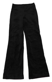 Černé flare sametové kalhoty H&M