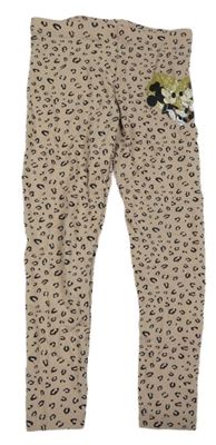 Béžovo-černé vzorované legíny s Minnie a Mickey C&A