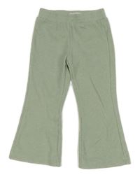 Světlezelené strukturované zvonové tepláky Primark 