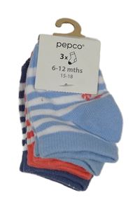 Nové - 3x - Pruhované ponožky PEPCO vel. 15-18