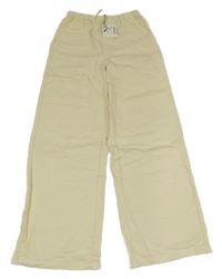 Nové - smetanové wide leg kalhoty ZARA