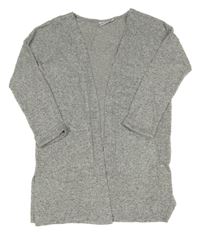 Šedý melírovaný úpletový cardigan STOP+GO