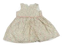 Bílo-růžové květované krajkové šaty Primark