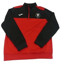 Červeno-černá sportovní mikina s potiskem Joma