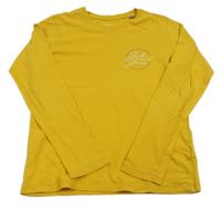 Hořčicové triko s nápisem Jack & Jones