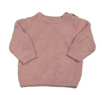 Starorůžový svetr se srdíčky M&S