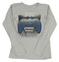 Šedé melírované triko s ovladačem Chapter Young