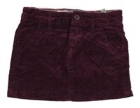 Vínová manšesstrová chino sukně H&M