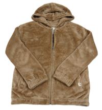 Hnědá chlupatá propínací mikina s kapucí Abercrombie&Fitch