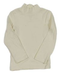 Smetanové žebrované triko se stojáčkem F&F