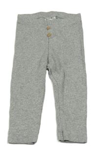Šedé melírované žebrované legíny s knoflíky H&M
