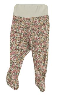 Smetanové květované polodupky Lupilu