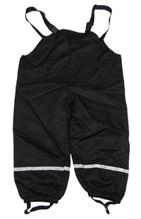 Černé šusťákové laclové kalhoty