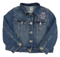 Modrá riflová bunda s nápisem H&M