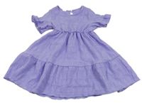 Lila pruhované šaty