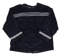 Tmavomodrá manšestrová bunda s pruhy