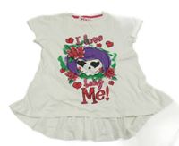 Bílá tunika s lebkou a růžemi Yd.