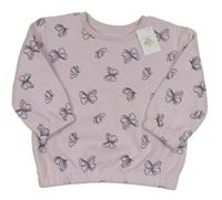 Nové - Lila mikina s motýly Primark