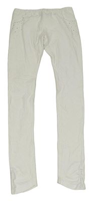 Bílé legíny s kamínky