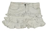 Bílá riflová sukně s volánky