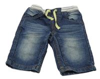 Tmavomodré riflové kraťasy s úpletovým pasem Kiki&Koko