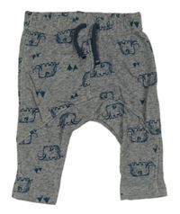 Šedé melírované tepláky s mamuty Nutmeg