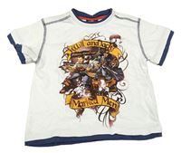 Bílé tričko s Piráti z Karibiku Disney