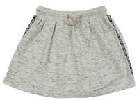 Bílo-černá melírovaná tepláková sukně s pruhem s nápisy Y.F.K.