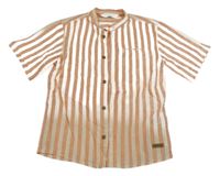 Béžovo-oranžová pruhovaná lněná košile H&M