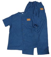 2set - Tmavomodrá žebrovaná košile s nášivkou + kalhoty