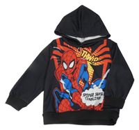 Černá mikina se Spidermanem a kapucí