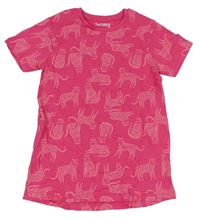 Růžové vzorované tričko s leopardy Nutmeg