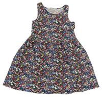 Černo-barevné květované šaty H&M