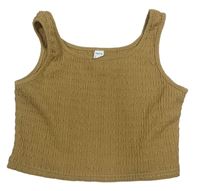 Hnědý mačkaný crop top Shein