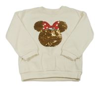 Smetanová mikina s Minnie z flitrů zn. Disney