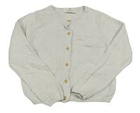 Smetanový perforovaný propínací svetr zn. H&M