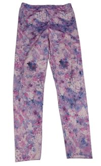 Růžovo-fialové vzorované sportovní legíny Primark