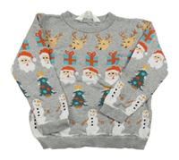 Šedý svetr s vánočními obrázky H&M