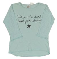 Světlemodré pyžamové triko s nápisem a hvězdou H&M