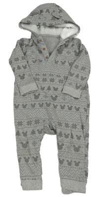 Šedá vzorovaná tepláková kombinéza se vzorem a kapucí George