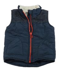 Tmavomodrá šusťáková zateplená vesta Early Days