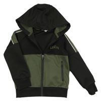 Černo-zelená sportovní propínací mikina s kapucí Pep&Co