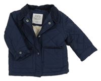 Tmavomodrá šusťáková zateplená bunda F&F