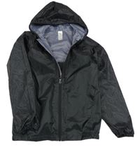 Černá vzorovaná šusťáková lehká funkční bunda s kapucí Decathlon