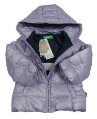 Nové - fialová šusťáková zateplená bunda s kapucí St. Bernard